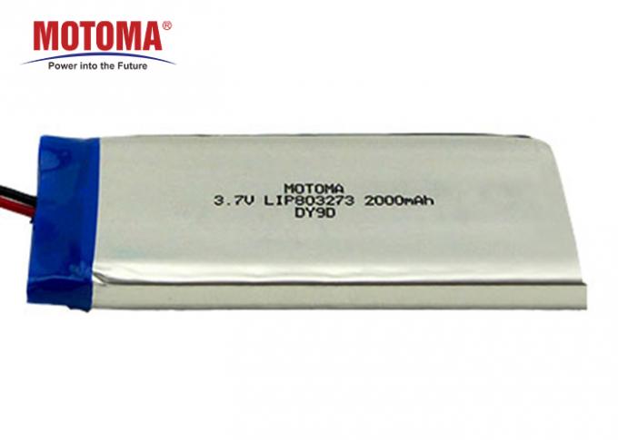 UL Batterij 803273 3.7V 2000mah van certificatie Hoge Capaciteitslipo 0