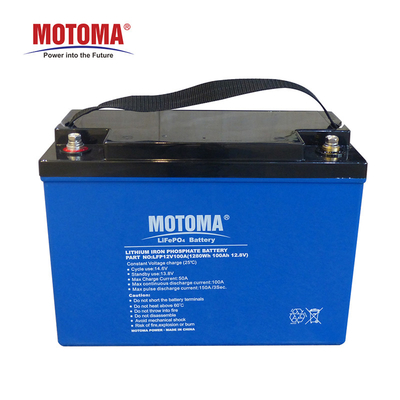 Diepe de Cycluslifepo4 Batterij van MOTOMA IEC62133 12V 100Ah voor Zonneopslagsysteem